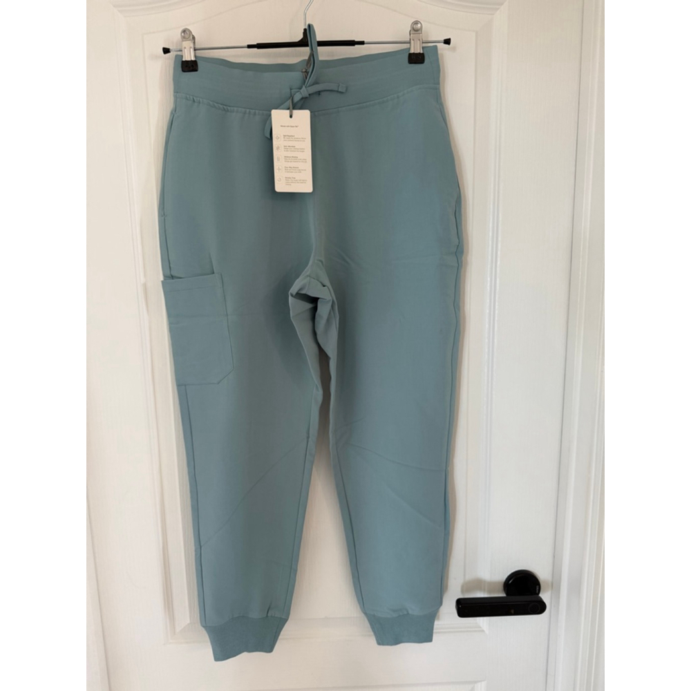 Women's Mandala Petite High Waist Jogger Scrubs in Teal, Size SP
